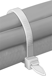 Image of ProductInUse. Front orientation. Cable Ties. Adjustable Cable Ties, Lift Release.