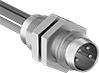 Image of Product. Front orientation. Metric Circular Connectors. M8 Connectors, Male Receptacles, Unshielded.