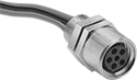 Image of Product. Front orientation. Metric Circular Connectors. M8 Connectors, Female Receptacles.