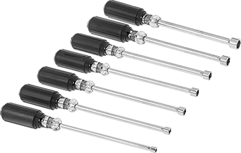 Image of Product. Front orientation. 7-Piece Nutdriver Set with 6" Bolt Clearance.