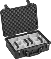 Image of Product. Style C. Front orientation. Cases. Protective Storage Cases with Compartments, Plastic Padlockable Cases, Adjustable Dividers, Style C, 9 Compartments.