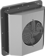 Image of Product. Front orientation. Heat Exchangers. Enclosure-Cooling Heat Exchangers, NEMA 4X Enclosure Rating, 1,400 BTU/hr Cooling Capacity.