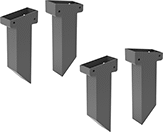 Image of Product. Front orientation. Pick-and-Place Gripper Finger Covers. Robot-Ready Electric Soft Pick-and-Place Grippers, For 4 Finger Configuration.
