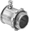 Image of Product. Screw-Clamp × Threaded. Front orientation. Conduit and Fittings. Thin-Wall (EMT) Metal Conduit and Fittings, Connector Fitting, Straight, Screw-Clamp Conduit Connection × Threaded Knockout Connection.