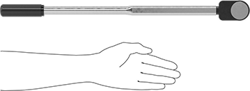 Image of Product. Side1 orientation. Contains SizingReference. Click-Style Factory-Set Torque Wrench, 1/2" Square Drive, 75 ft.-lbs. Torque, 22-7/8" Long.