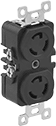 Image of Product. Front orientation. Power Connectors. Turn-Lock Connectors, Outlet-Box-Mount Female Receptacles, Duplex.