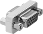 Image of Product. Front orientation. D-Sub Connectors. D-Sub Adapters, HD15 Female × HD15 Female.