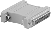 Image of Product. Adapter. Front orientation. D-Sub Connectors. D-Sub Adapters, DB25 Female × DB25 Female.