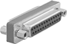 Image of Product. Adapter with Compact Housing. Front orientation. D-Sub Connectors. D-Sub Adapters, DB25 Female × DB25 Female, Compact Housing.