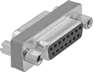 Image of Product. Front orientation. D-Sub Connectors. D-Sub Adapters, DB15 Female × DB15 Female.