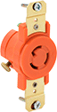 Image of Product. Front orientation. Power Connectors. Isolated-Ground Turn-Lock Connectors, Outlet-Box-Mount Female Receptacles, Single.