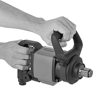 Image of ProductInUse. Front orientation. Impact Wrenches. Air-Powered Impact Wrenches, D-Handle Grip.