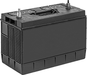 Image of Product. Front orientation. Batteries. Large-Cell Batteries for Continuous Use, Stud-Terminal Inside Post Battery Connection.