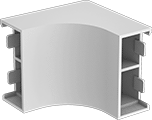 Image of Product. Front orientation. Raceway and Fittings. Multichannel Low-Profile Raceway and Fittings, Inside-Corner 90° Elbow Connectors.