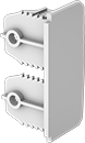 Image of Product. Front orientation. Raceway and Fittings. Multichannel Low-Profile Raceway and Fittings, Caps.