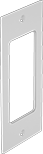 Image of Product. Front orientation. Raceway and Fittings. Multichannel Low-Profile Raceway and Fittings, Rectangle Outlet Box Covers, GFCI Outlet.