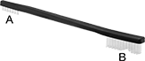 Image of Product. Style 2. Front orientation. Contains Annotated. Abrasive Hand Brushes. Two-in-One Low-Scratch Abrasive Hand Brushes, Straight Handle, Style 2.