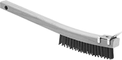 Image of Product. Front orientation. Abrasive Hand Brushes. Aggressive-Cleaning Abrasive Hand Brushes with Scraper, Curved Handle.