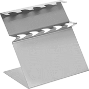 Image of Product. Front orientation. Pipettor Holders. Tabletop-Mount Holders, Angled Mount, 304 Stainless Steel.