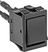 Image of Product. Blank with Wire Leads. Front orientation. Rocker Switches. High-Starting-Current Rocker Switches, Wire Lead Connection, Not Illuminated, Without Guard, Blank.