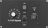 Image of Specification. Panel-Mount Controller. Front orientation. Controllers. Face-Mount Speed-Control Motors.