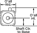 Image of Specification. Front orientation. Contains Annotated. Face-Mount Speed-Control Motors.