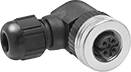Image of Product. Front orientation. Metric Circular Connectors. M12 Connectors, 90° Elbow Sockets, Unshielded.