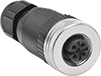 Image of Product. Front orientation. Metric Circular Connectors. M12 Connectors, Sockets, Unshielded.