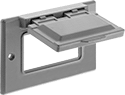 Image of Product. Front orientation. Outlet Box Covers. Covers for Weatherproof Outlet Boxes, Horizontal Flip-Down Covers for GFCI Outlets.