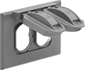 Image of Product. Front orientation. Outlet Box Covers. Covers for Weatherproof Outlet Boxes, Horizontal Flip-Down Covers for NEMA Outlets.