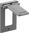 Image of Product. Front orientation. Outlet Box Covers. Covers for Weatherproof Outlet Boxes, Vertical Flip-Down Covers for GFCI Outlets.