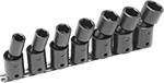 Image of Product. Front orientation. Made in the U.S.. 6-Point Flex Impact Socket Sets, Metal Clip Rail.