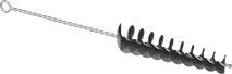 Image of Product. Brush with Tapered Point. Front orientation. Tube Brushes. Low-Scratch Tube Brushes with Handle, Tapered Point.