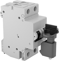Image of ProductInUse. Front orientation. Lockouts. Tie-Bar DIN-Rail Mount Circuit Breaker Lockouts.