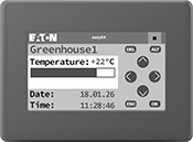 Image of ProductInUse. Shown Powered On. Front orientation. Display Screens.