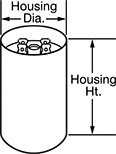 Image of Attribute. Front orientation. Contains Annotated. For Motor Starting, Round Capacitors.