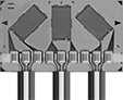 Image of Product. Top orientation. Load Cells. Strain Gauges, 9 Wire Leads—Adhesive Ready, Rectangular Rosette Grid Pattern.