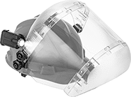 Image of ProductInUse. Adhesive-Mount Hard Hat Attachment. Front orientation. One Adhesive-Mount Hard Hat Attachment. Side-Mount Headlamps.