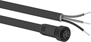 Image of Product. M22 Socket × Wire Leads. Front orientation. Metric Circular Cords. M22 Cords, M22 Socket × Wire Leads.