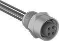 Image of Product. Front orientation. Metric Circular Connectors. M22 Connectors, Female Receptacles.