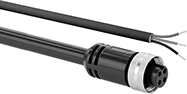 Image of Product. M35 Socket × Wire Leads. Front orientation. Metric Circular Cords. M35 Cords, M35 Socket × Wire Leads.