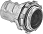 Image of Product. Twist-In × Threaded. Front orientation. Conduit and Fittings. Flexible Metal (FMC) Conduit and Fittings, Connector Fitting, Straight, Twist-In Conduit Connection × Threaded Knockout Connection.