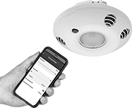 Image of ProductInUse. Front orientation. Light Switch Sensors. Smart Ceiling-Mount Motion-Sensing Light Controls.