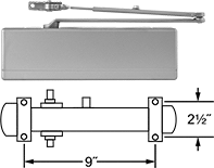 Image of Product. Front orientation. Contains Annotated. Door Closers. High-Traffic Door Closers, Style P.
