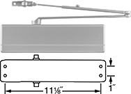 Image of Product. Front orientation. Contains Annotated. Door Closers. High-Traffic Door Closers, Style M.