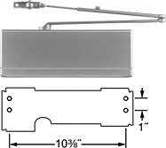 Image of Product. Front orientation. Contains Annotated. Door Closers. High-Traffic Door Closers, Style N.