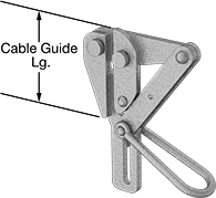 Image of Product. Front orientation. Contains Annotated. Cable Pulling Clamps. Wire and Cable Pulling Clamps, Spring-Loaded Jaws.
