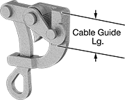 Image of Product. Front orientation. Contains Annotated. Cable Pulling Clamps. Wire and Cable Pulling Clamps, Serrated Jaws, With Latch.