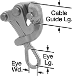 Image of Product. Front orientation. Contains Annotated. Cable Pulling Clamps. Wire Rope Pulling Clamps.