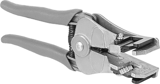 Image of Product. Front orientation. Squeeze-and-Strip Electrical Wire Stripper, for 22 to 10 Gauge Solid and Stranded Wire.